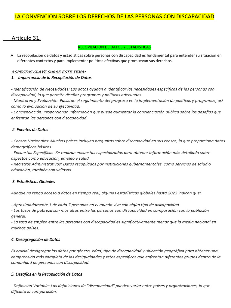 La Convencion Sobre Los Derechos de Las Personas Con Discapacidad | PDF ...