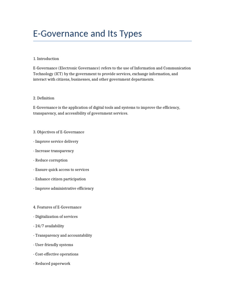 E Governance | PDF