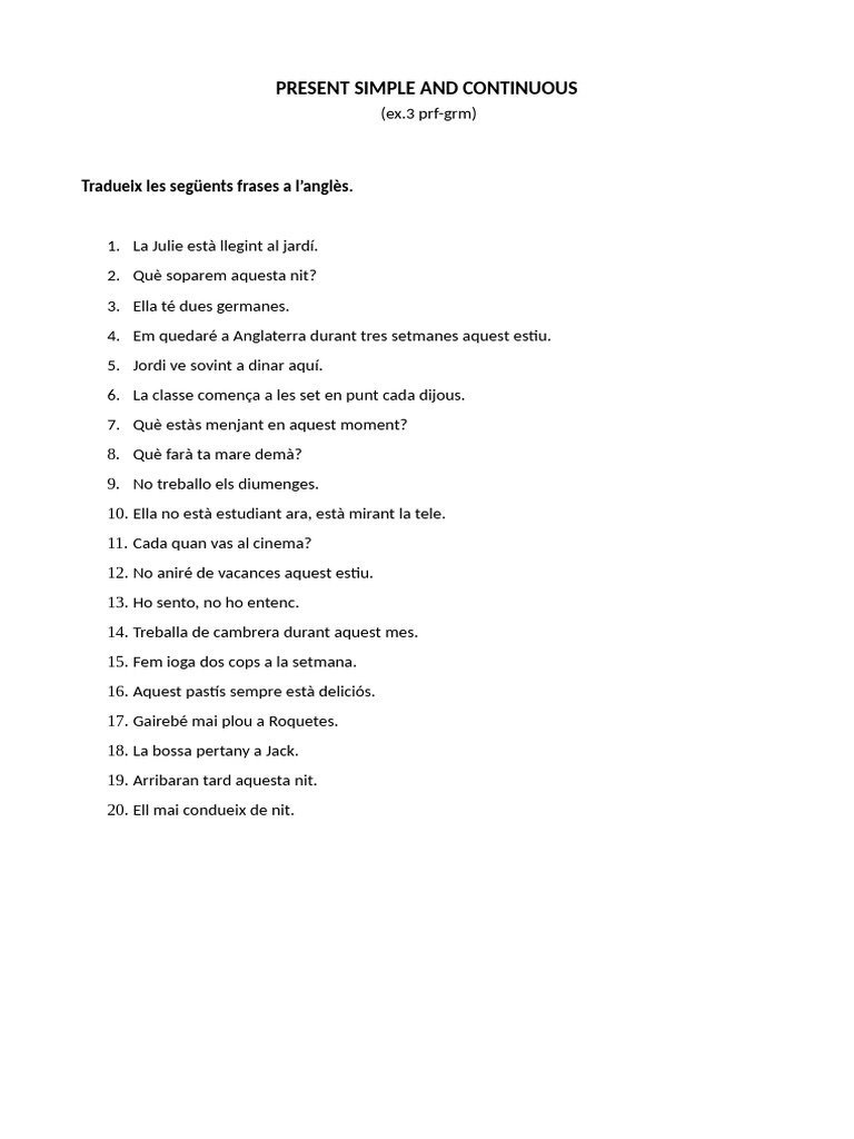 Traduir Present Simple-continuous FUTURE SENSE PDF 3 Prf-gram | PDF