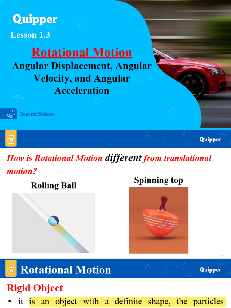 Physics 1 Rotational Motion | PDF | Rotation Around A Fixed Axis | Rotation