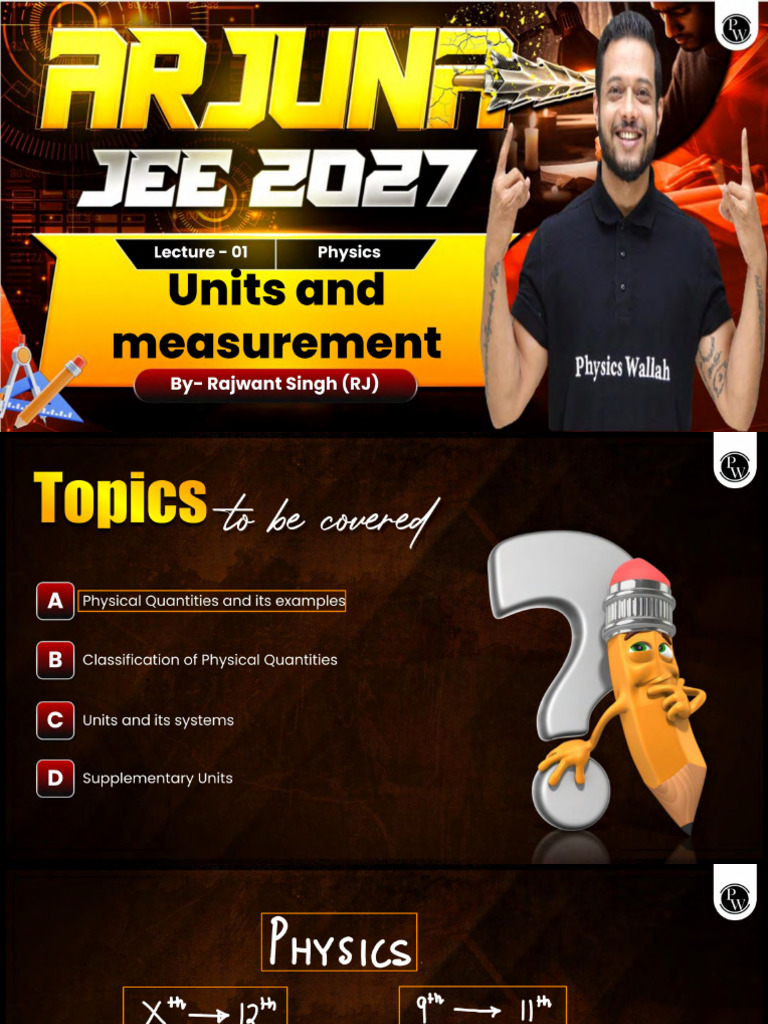 Units and Measurement 01 _ Class Notes __ Physics by Rajwant Sir | PDF