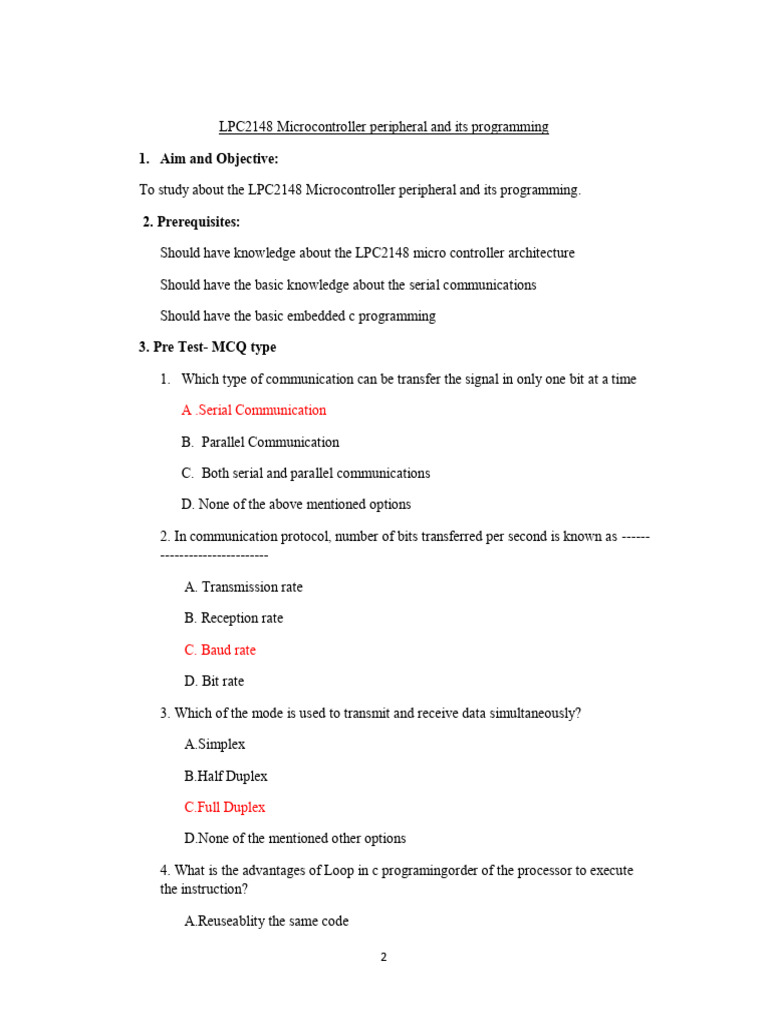 LPC2148 peripherals and communications | PDF | Microcontroller | Duplex ...