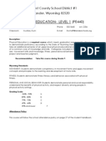 Physical Education-Level 1 (Pe440) : Fremont County School District #1 Lander, Wyoming 82520