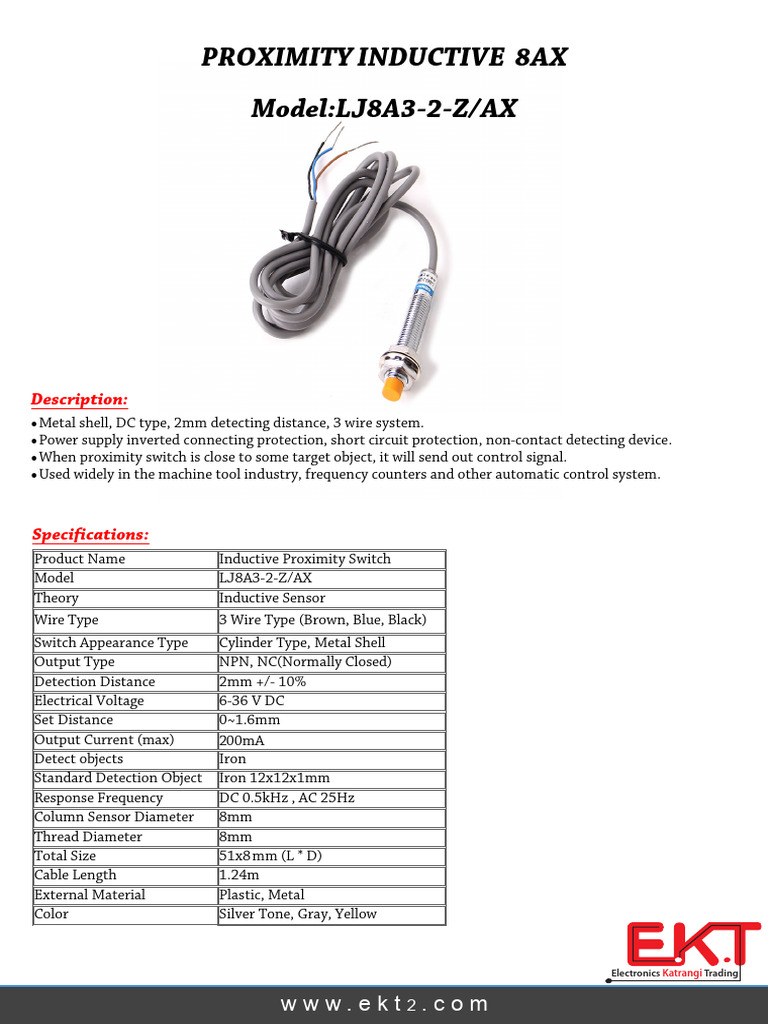 14 Proximity Inductive 8ax | PDF | Power Supply | Direct Current