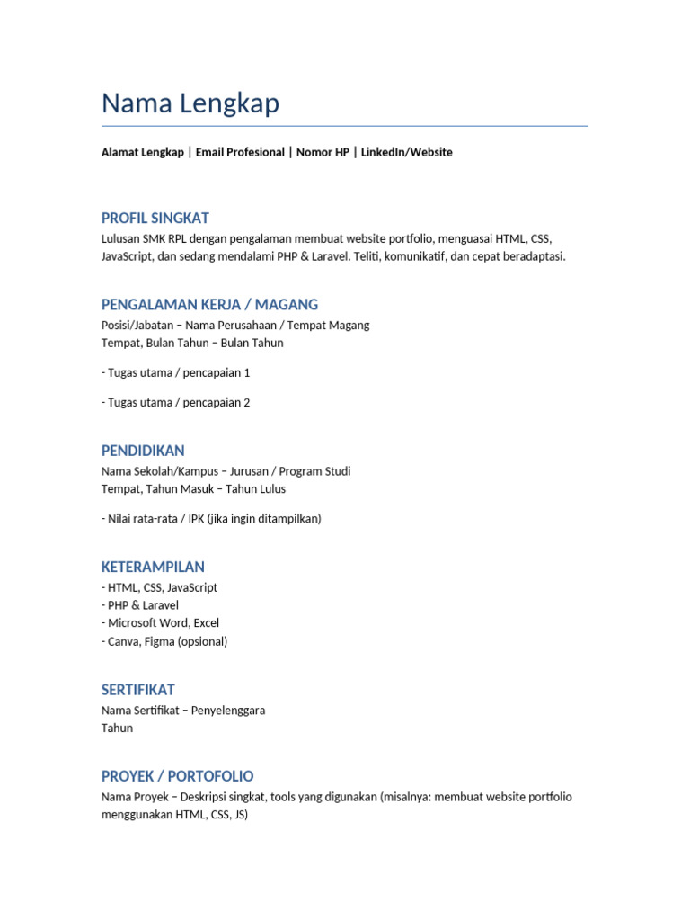 CV ATS Template | PDF