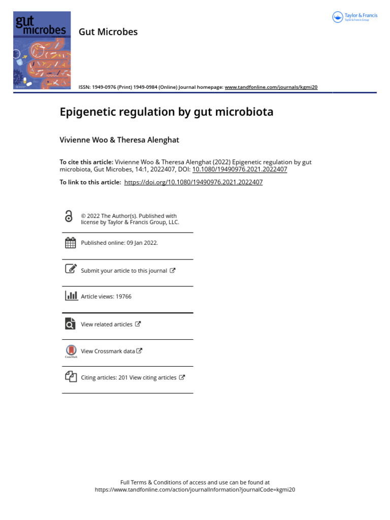 Epigenetic Regulation by Gut Microbiota | PDF | Regulation Of Gene ...