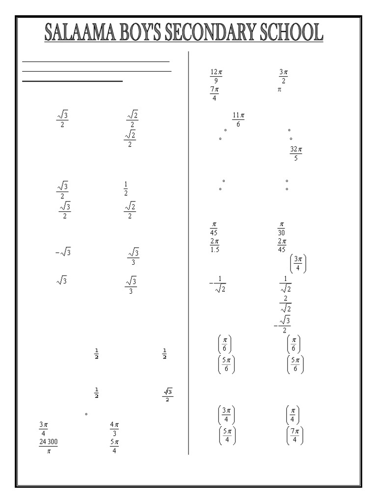 Assignment Trigonometry Form 4 | PDF | Trigonometric Functions ...