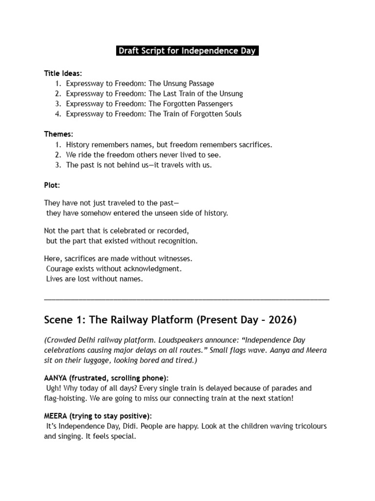 Script For Independence Day | PDF