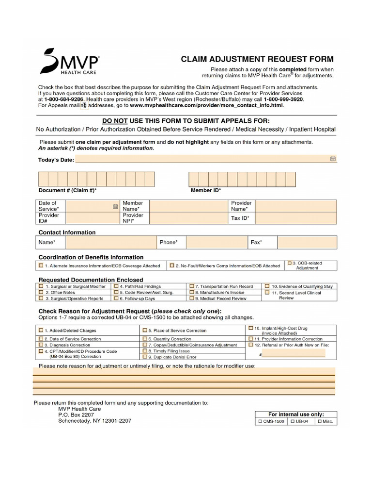 Mvp Appeal Form | PDF