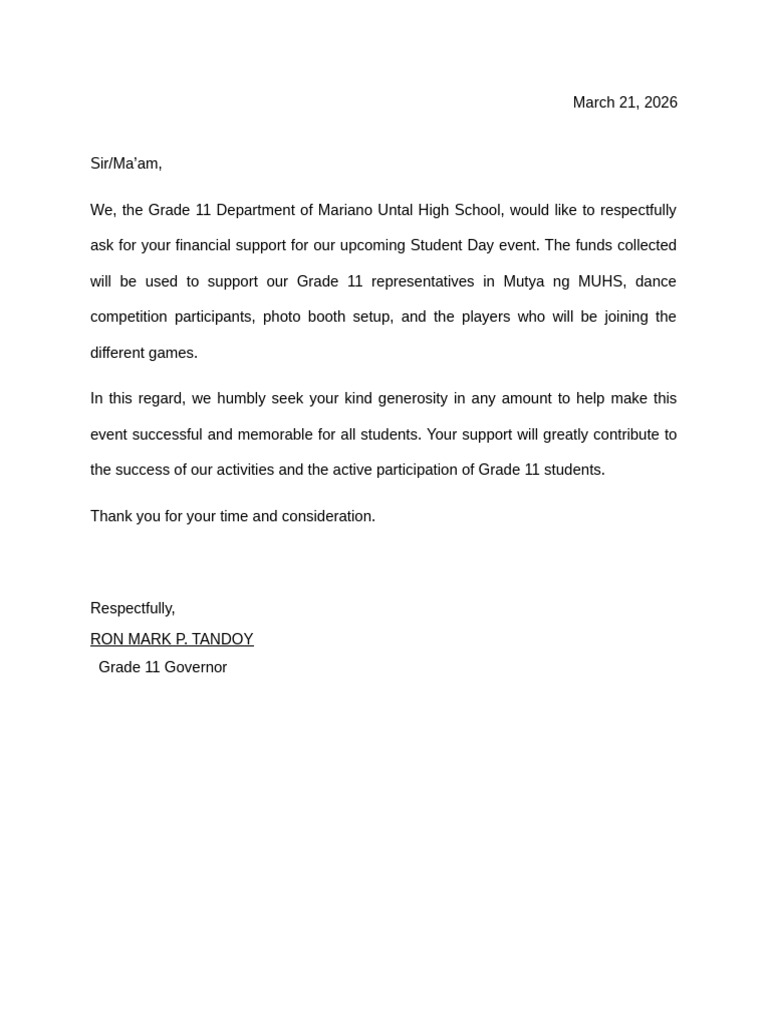 Solicitation Letter | PDF