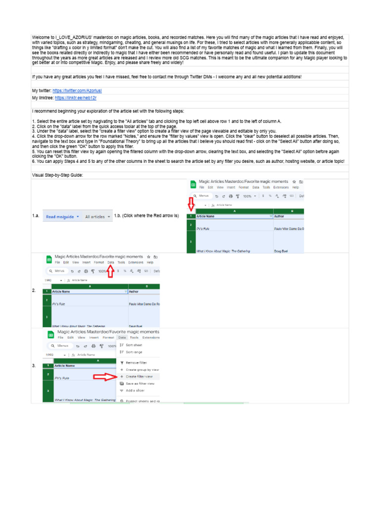 Magic Articles Masterdoc | PDF