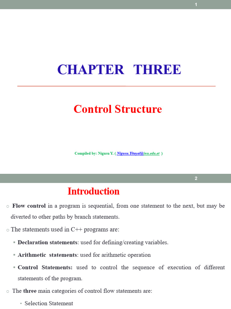 Chapter 3-C++ | PDF | Control Flow | Computer Engineering