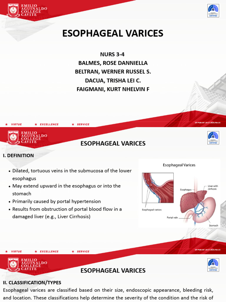 Group 4_esophageal Varices | PDF | Cirrhosis | Esophagus