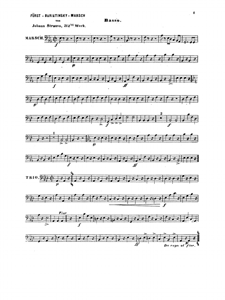 Bariatinsky-Marsch, Op.212 - Basses | PDF