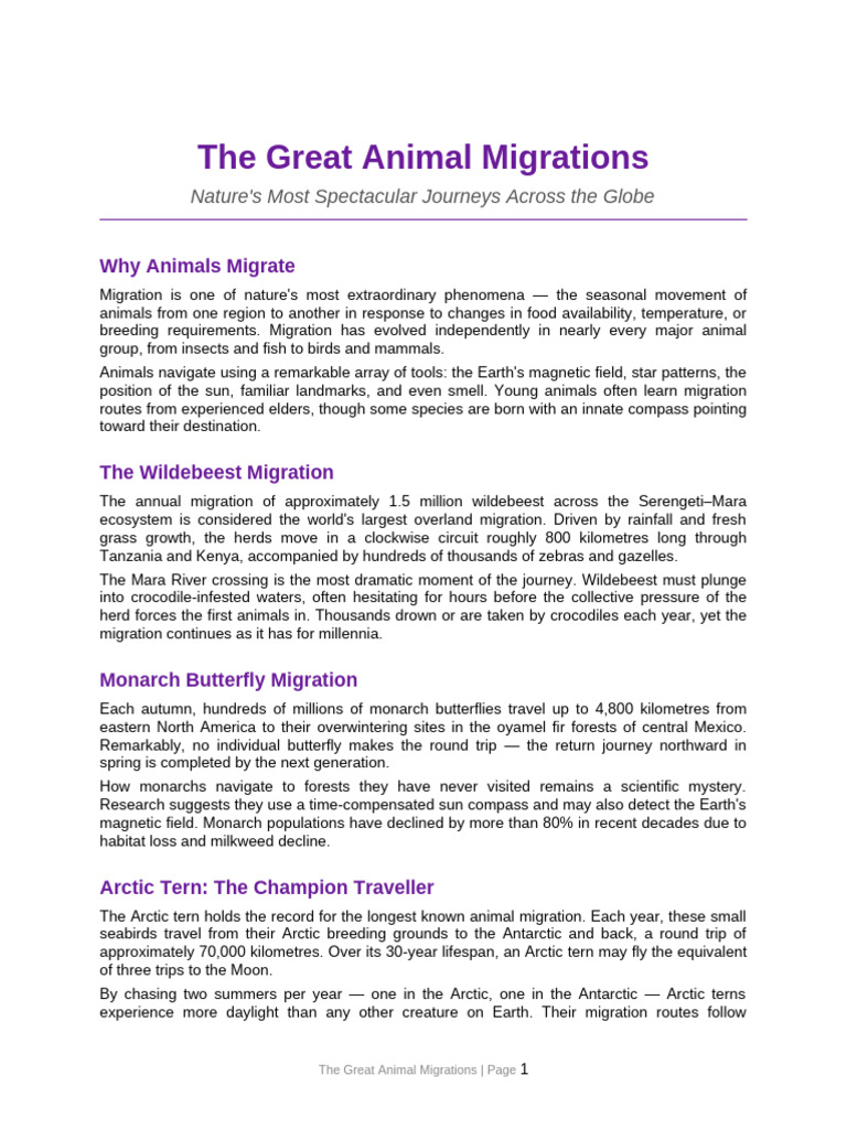 03 Migration Patterns | PDF | Biogeography | Zoology