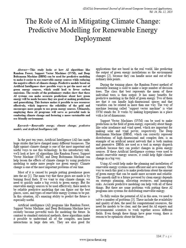 Paper 11-The Role of AI in Mitigating Climate Change (1) | PDF ...