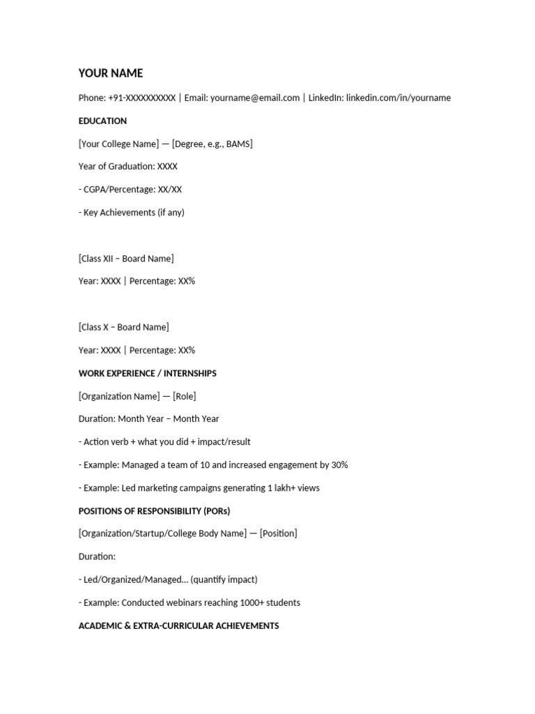 IIM Resume Template | PDF