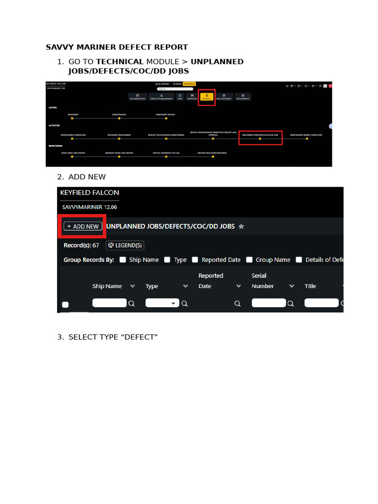 Savvy Mariner Defect Report | PDF