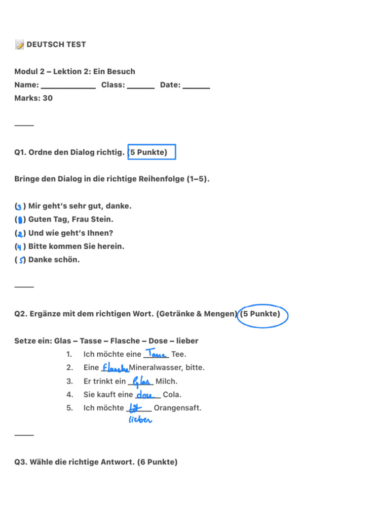 ? Deutsch Test | PDF