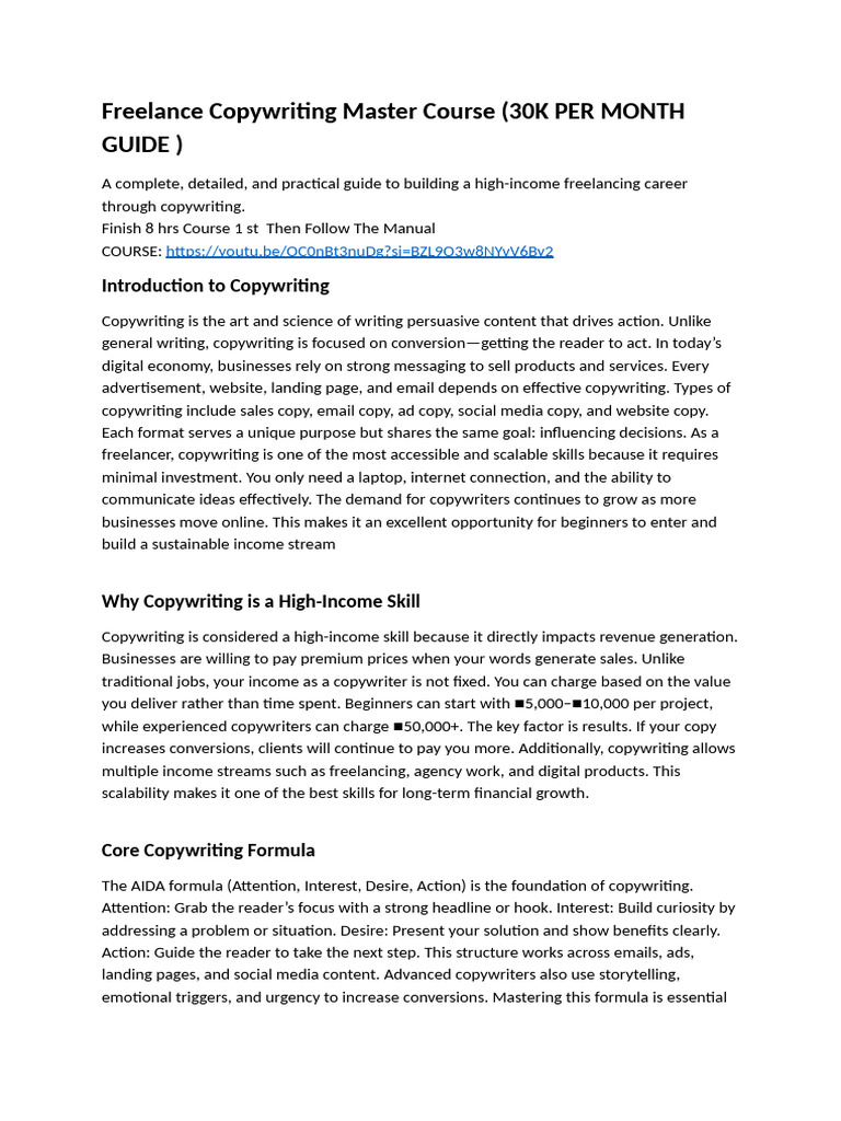 Copywriting Master Course 1 | PDF | Copywriting | Cognition
