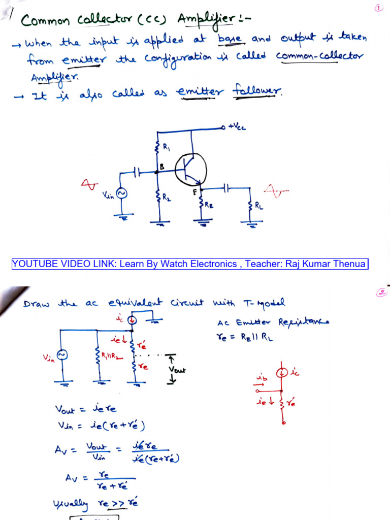 Common Collector Amplifier | PDF