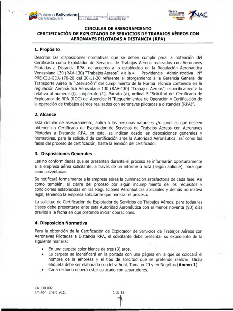 inac CA-130-002 | PDF | Liquidación | Aviación