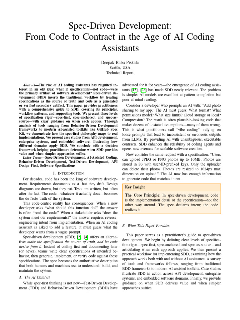 Spec-driven development - artigo | PDF | Specification (Technical ...