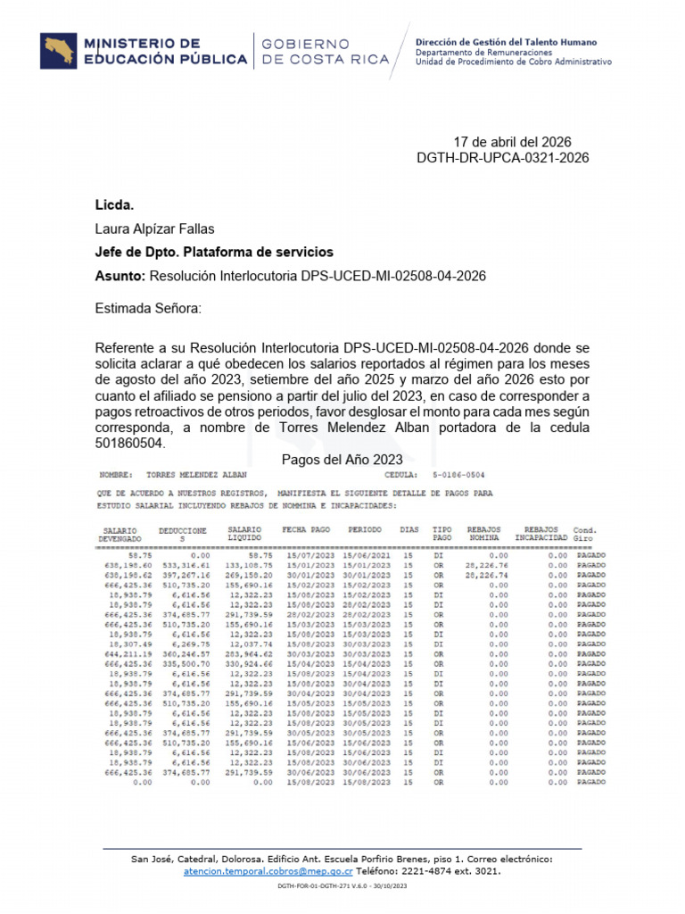 DGTH DR Upca 0321 Torres Melendez Slban Cedula 501860504 Firmado ...