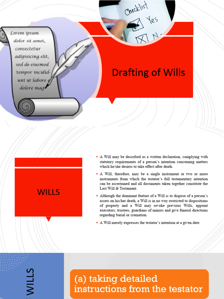 LECTURE 5 - Drafting of Wills Part A | PDF | Will And Testament ...