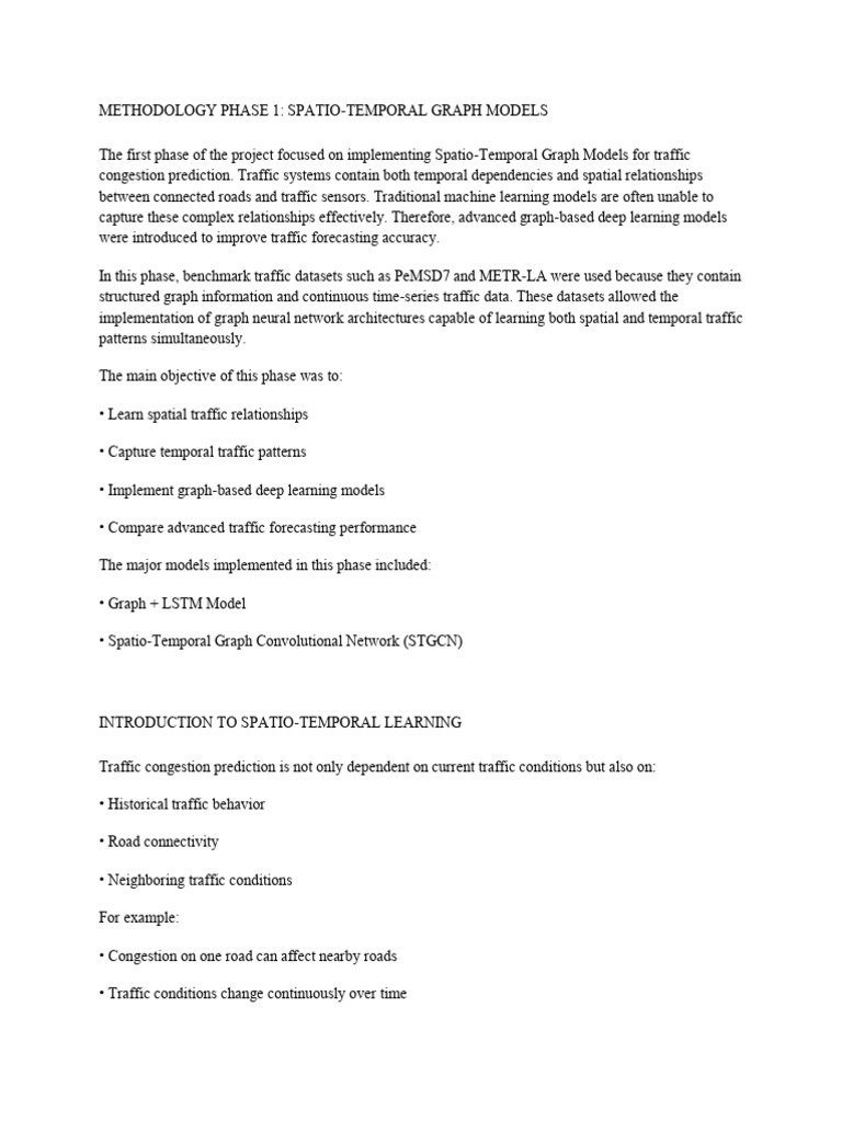Methodology Phase 1 Spatio-temporal Graph Models | PDF | Deep Learning ...
