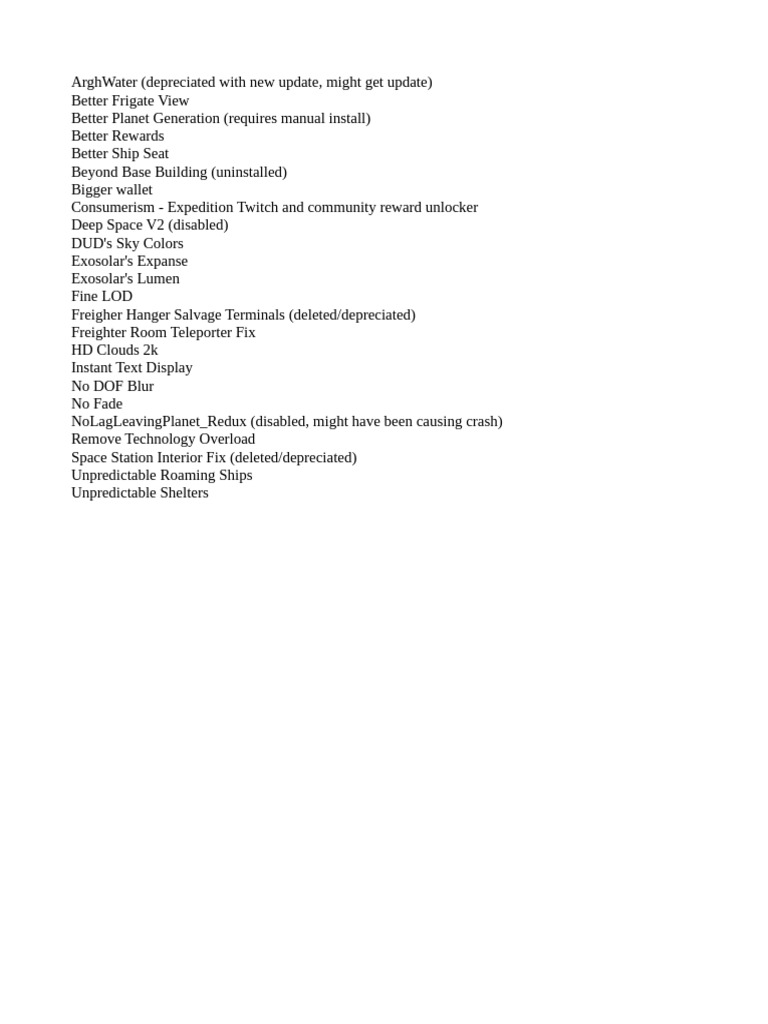 NMS Modlist | PDF