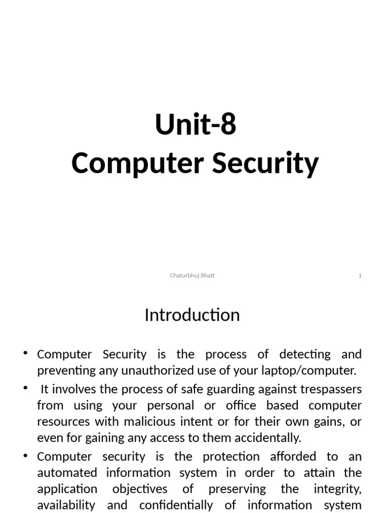 UNIT-8 Computer Security | PDF | Malware | Computer Virus