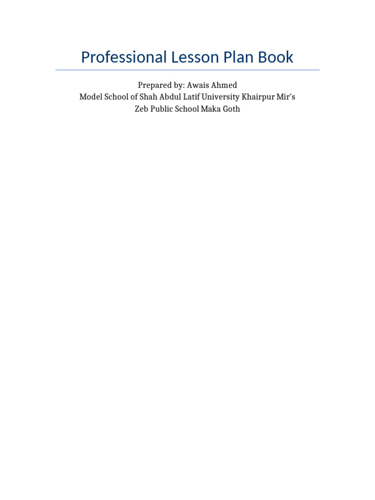 Professional 18 Lesson Plans | PDF | Part Of Speech | English Language