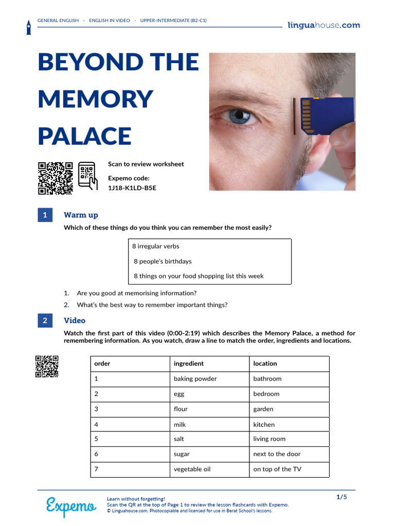 Beyond the Memory Palace British English Student | PDF | Memory ...