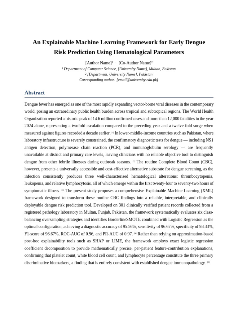 Dengue Final Professional | PDF | Machine Learning | Infection