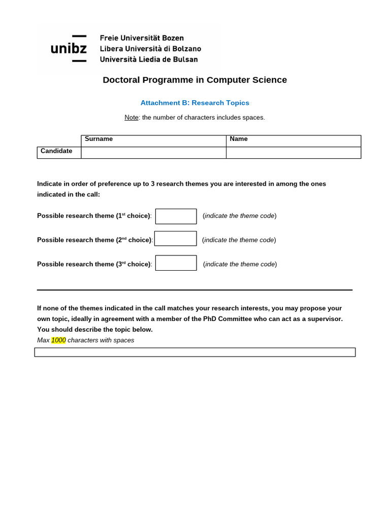 Attachment B Research Proposal PhD Computer Science 1st Call | PDF