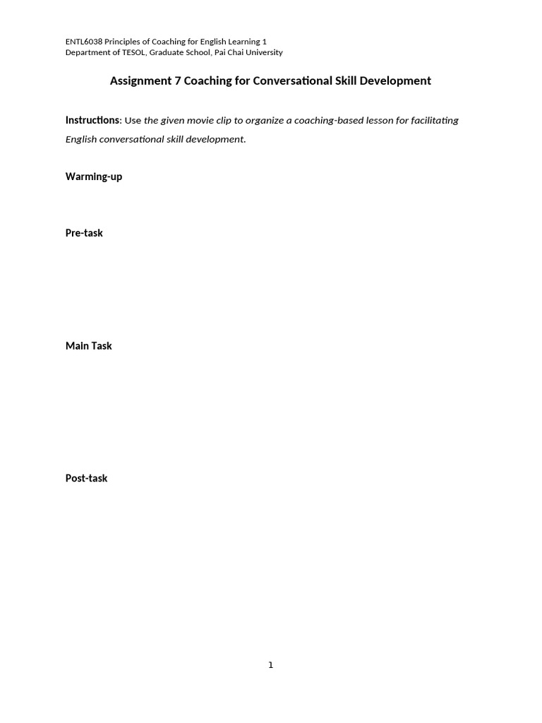 Assignment 7 Coaching for Conversation | PDF
