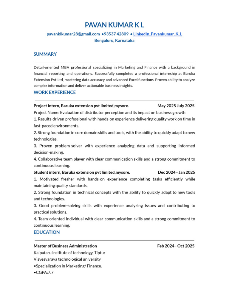Pavan Resume | PDF