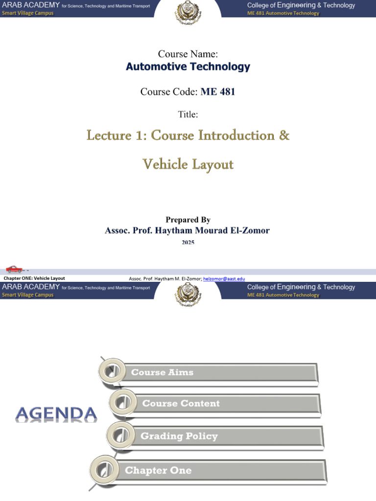 Lect 1 Introduction & Vehicle Layout | PDF | Sedan (Automobile ...