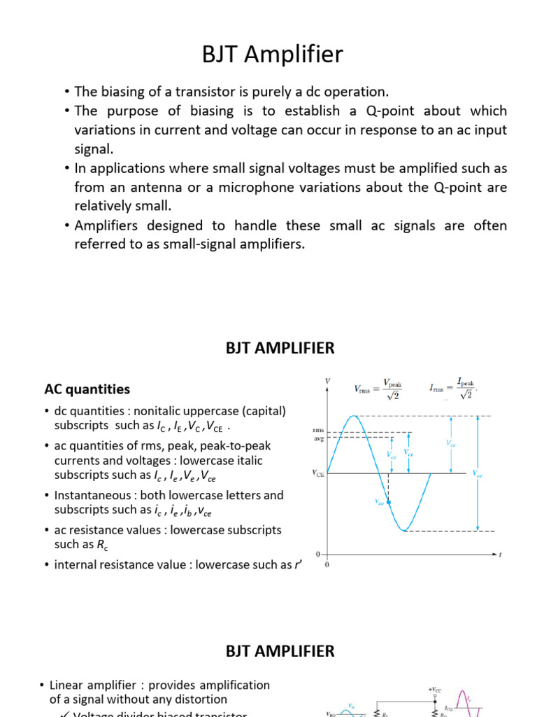 6. BJT Amplifier | PDF | Amplifier | Bipolar Junction Transistor