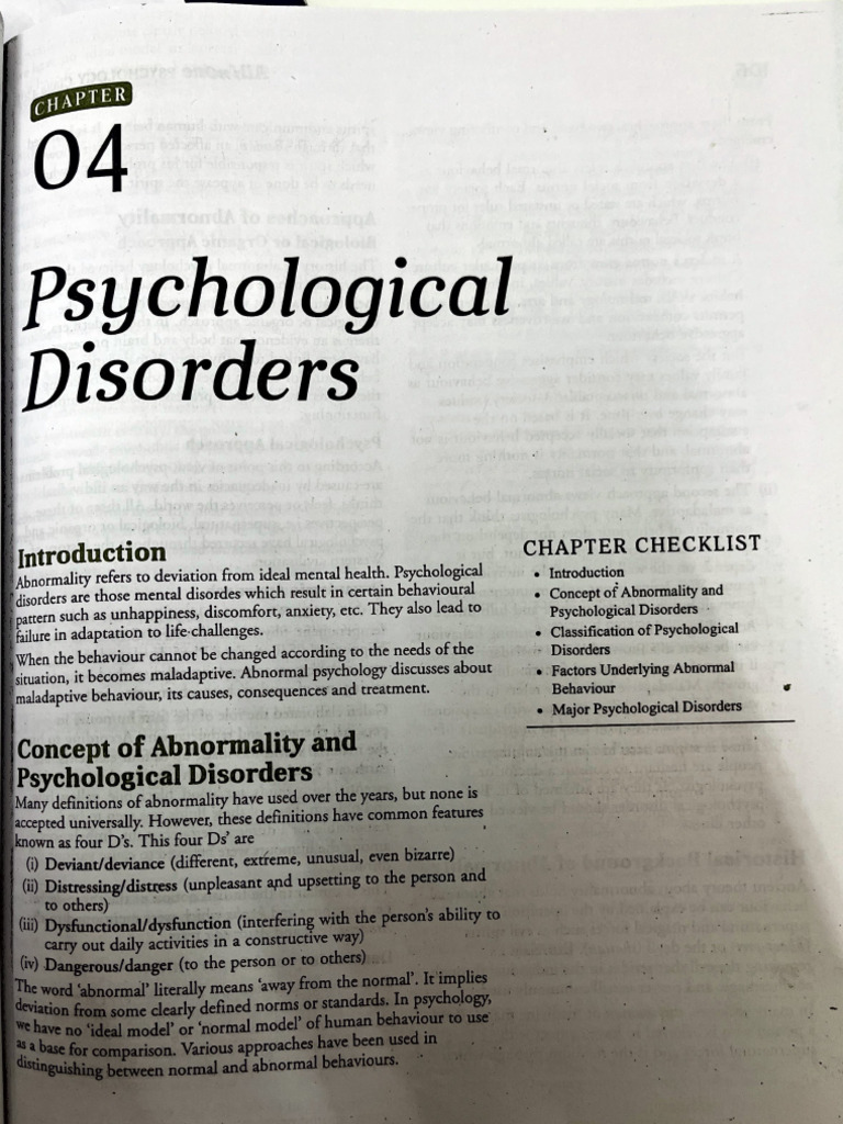 psychological disorder notes | PDF | Mental Disorder | Anxiety
