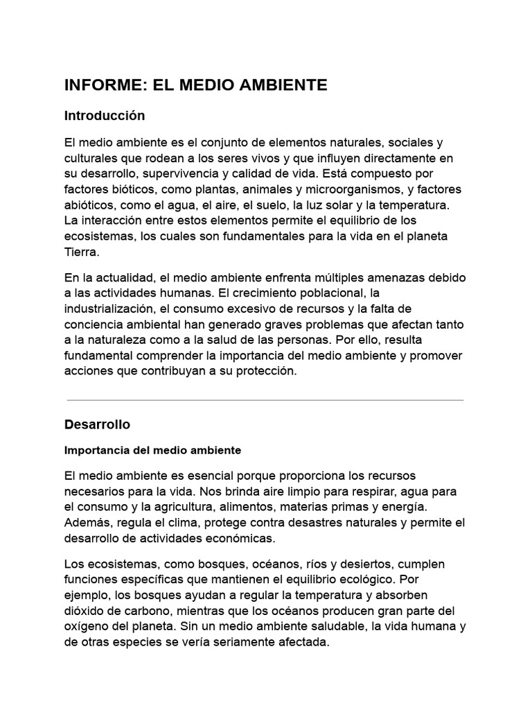 Medio Ambiente | PDF | Entorno natural | Sustentabilidad