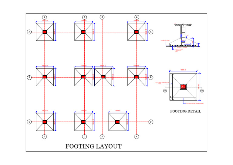 Footing 1 Footing Layout | PDF