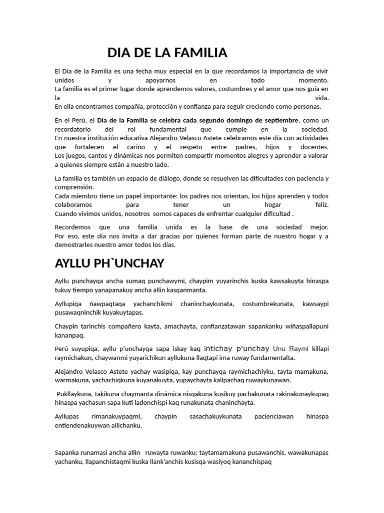 Dia de La Familia | PDF