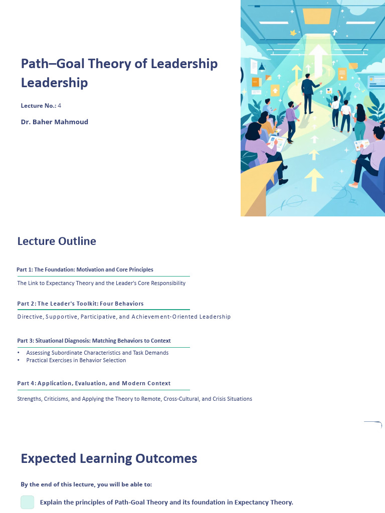 Lecture 4 - Path Goal Theory of Leadership | PDF | Leadership ...