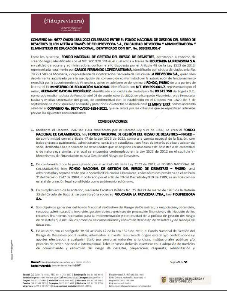 Convenio Ministerio de Educación | PDF