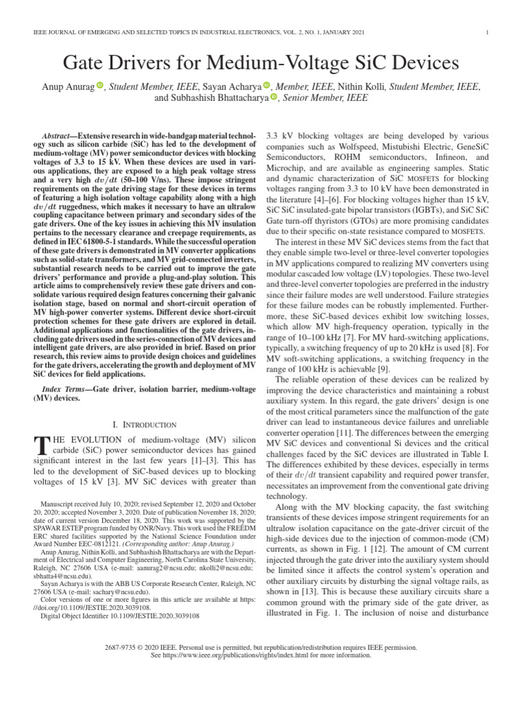 Gate Drivers for Medium-Voltage SiC Devices | PDF | Transformer | Capacitor
