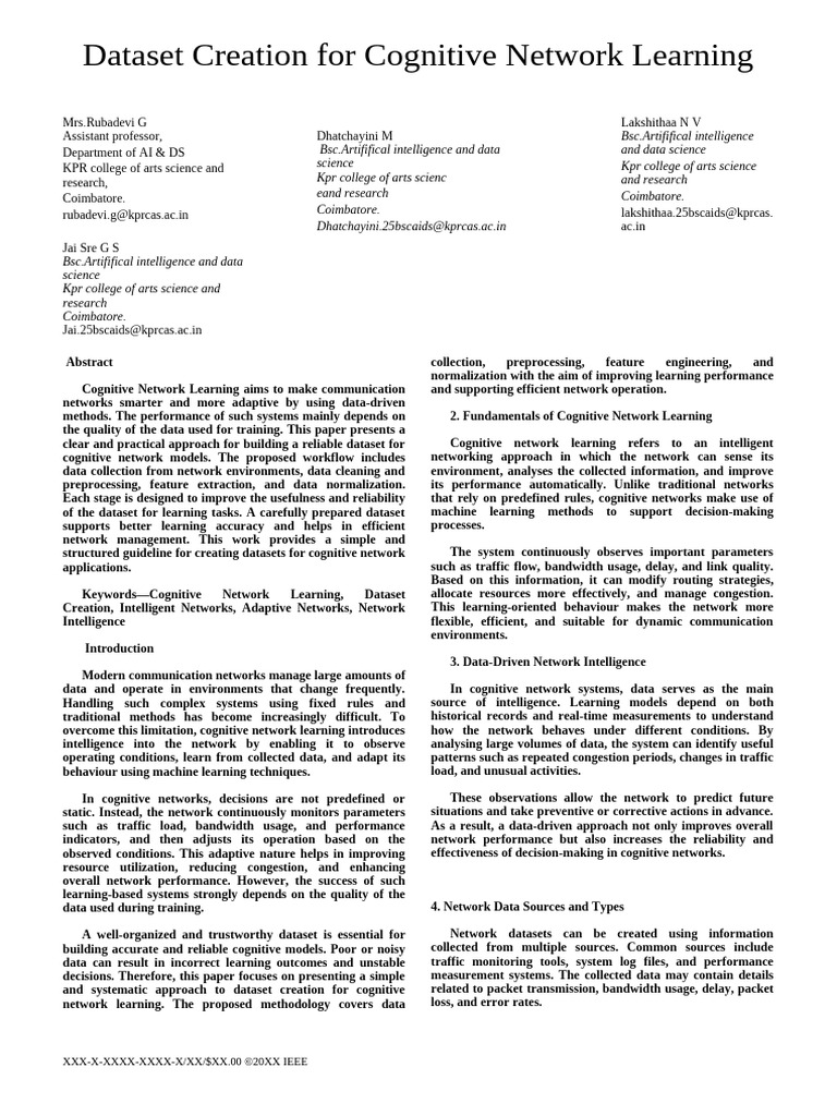 Cognitive Network Learning_1 | PDF | Computer Network | Cognition