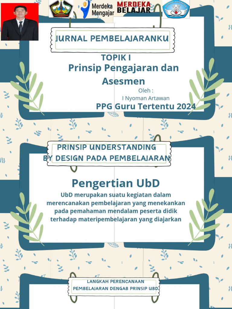 Jurnal Pembelajaran Topik 1 Prinsip Pengajaran Dan Asesmen | PDF