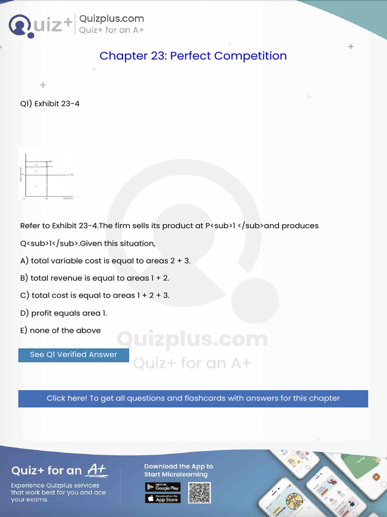 Refer to Exhibit 234The Firm Sells Its Product at Psub1 Suband Produces ...